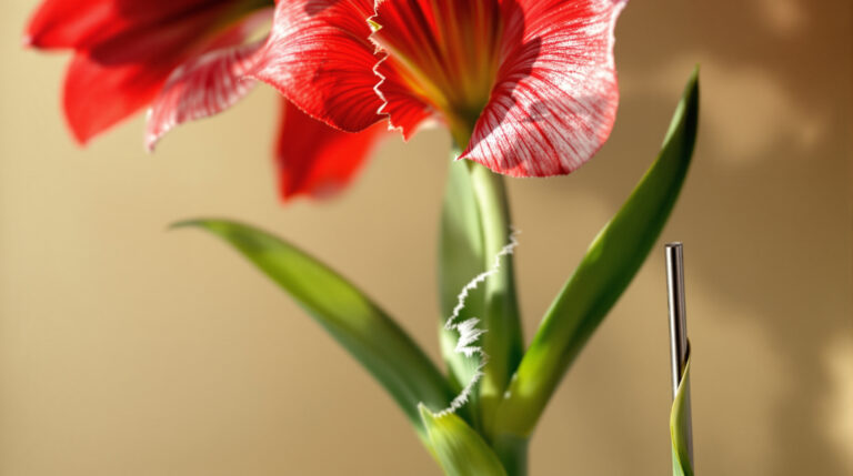 Amaryllis stengel knapt af? Je hebt deze ene steunstok nodig