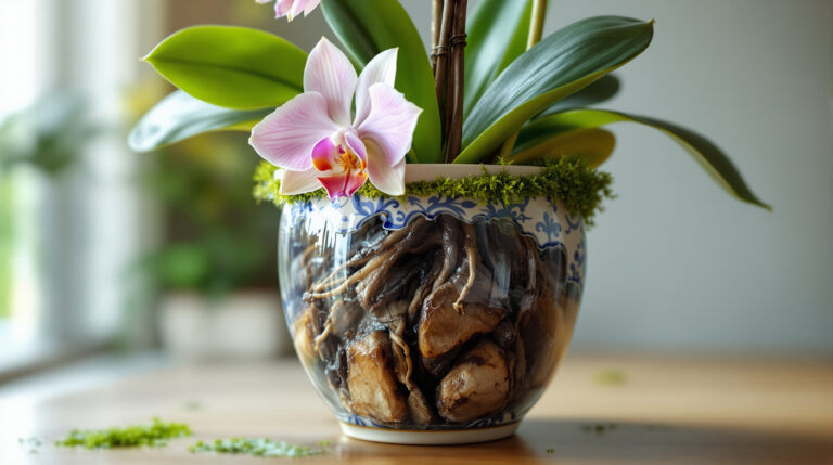 Waarom je een orchidee nooit in een dichte sierpot mag laten staan (wortelrot)