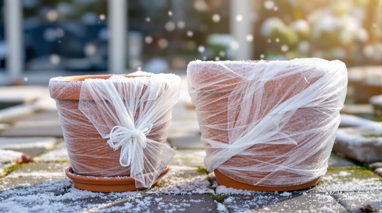 Barstende bloempotten door vorst? De simpele truc met noppenfolie