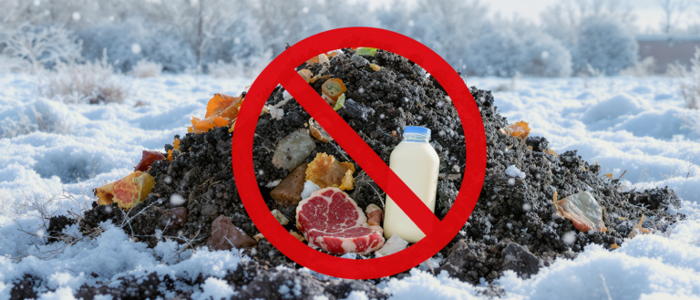 Composthoop in de winter: wat je er nu absoluut niet op mag gooien