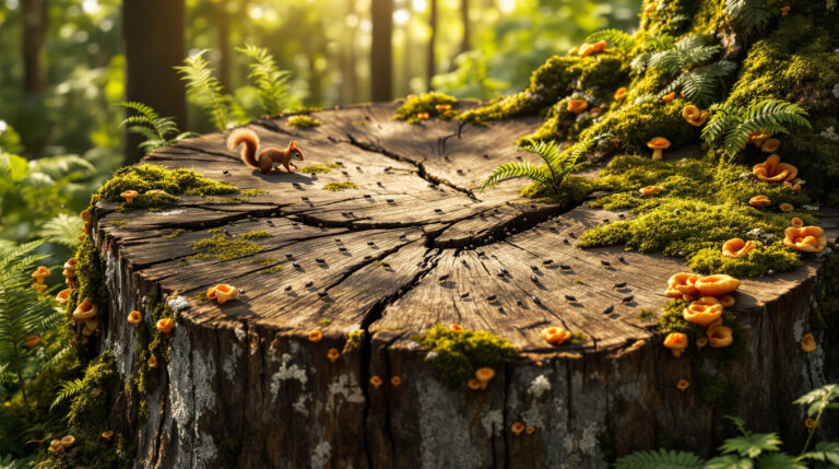 ontdek waarom het verwijderen van een dode boomstronk een negatieve impact heeft op de biodiversiteit en hoe deze natuurlijke habitat essentieel is voor het ecosysteem.