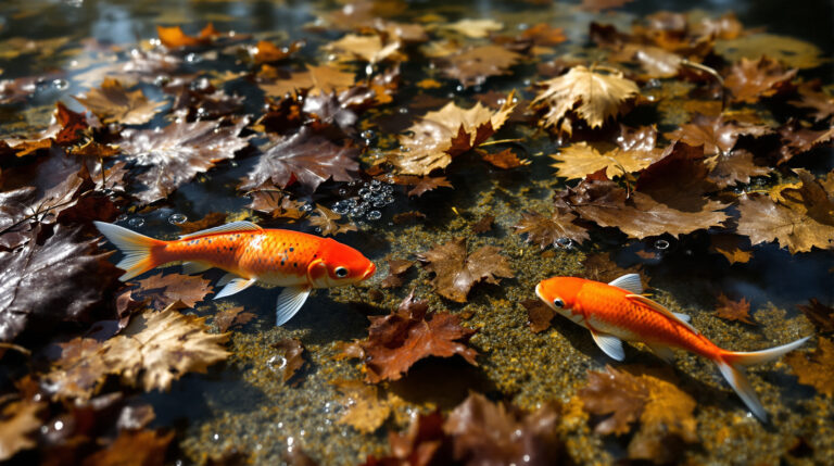 De onzichtbare moordenaar van vijvervissen: rottende bladeren op de bodem