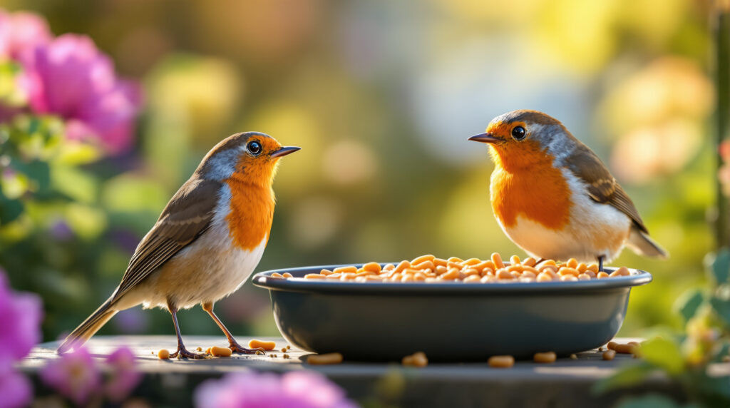 ontdek welk voer roodborstjes in je tuin echt lekker vinden en hoe je ze het beste kunt voeden voor een gezellige vogelwei.