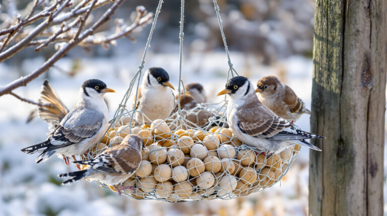 Vogels voeren in december? Pas op met vetbollen in netjes (levensgevaarlijk)