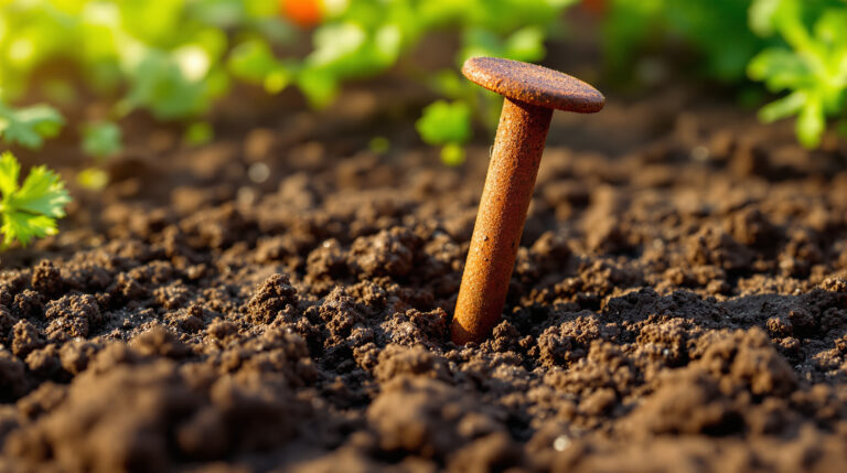 Waarom een roestige spijker in de grond je planten kan redden
