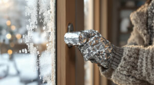 ontdek hoe het gebruik van aluminiumfolie op de deurklink kan helpen om je huis deze winter veiliger te maken tegen kou en tocht.