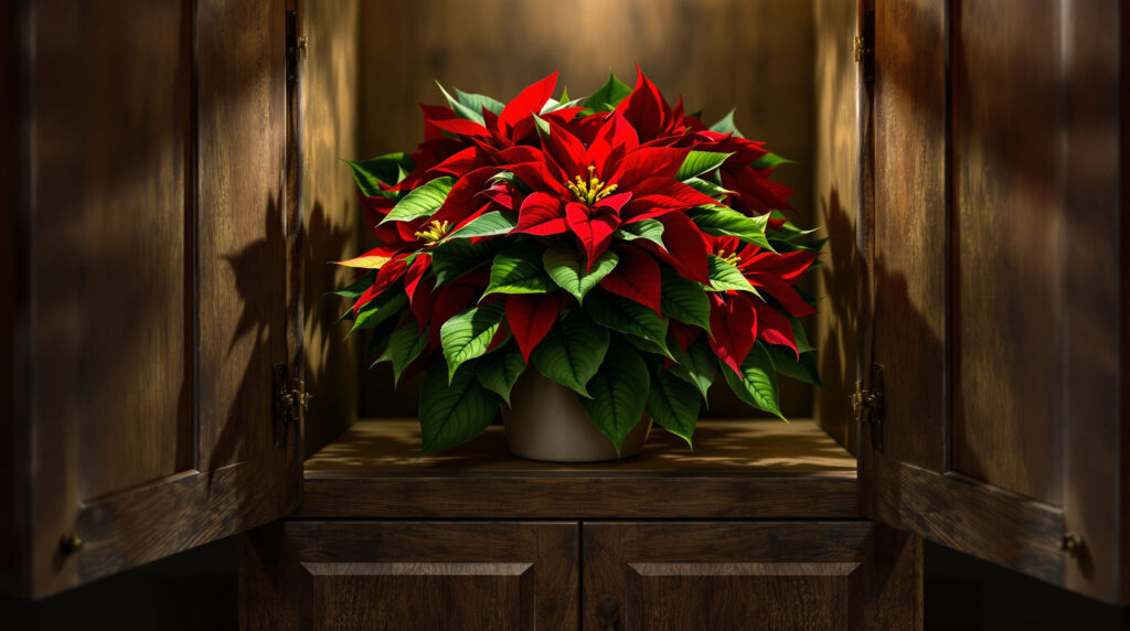 ontdek waarom je je kerstster 's nachts in een kast moet zetten – de geheime truc die bloemisten je niet vertellen voor een langdurige en gezonde plant tijdens de feestdagen.