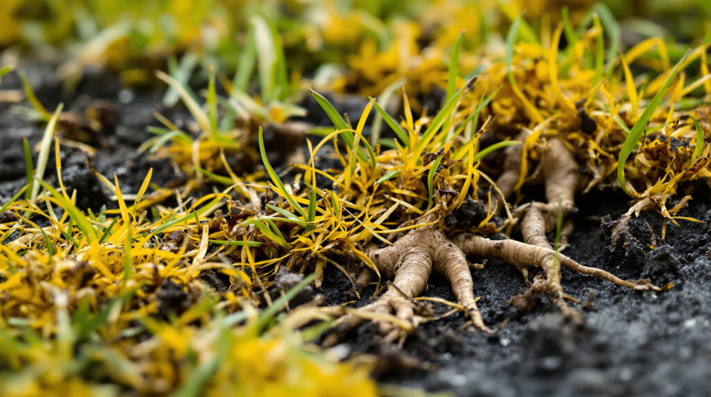 ontdek alles over wortelrot in je grasmat, de onzichtbare winterziekte die je gazon nu aanvalt. leer hoe je het herkent en effectief bestrijdt voor een gezond en groen gazon.
