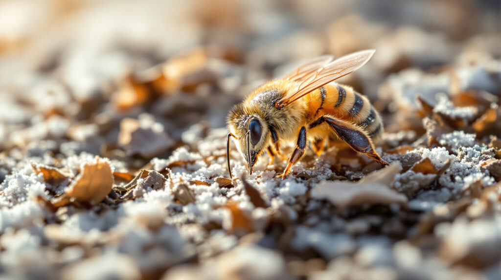 ontdek wat je kunt doen als je in de winter een bij op de grond ziet en hoe je hem kunt redden.